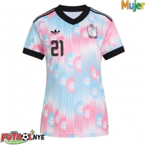 Camiseta Bélgica Timothy Castagne #21 Visitante Equipación para mujer Mundial 2026 manga corta